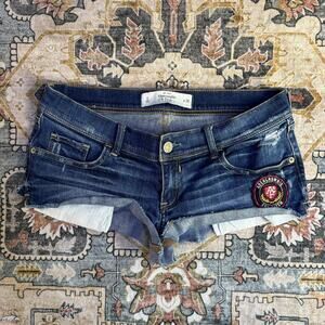 Vintage Abercrombie and Fitch Low Rise mini Denim Jean Shorts micro booty Size 6